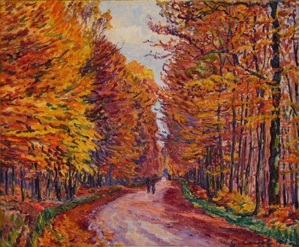 GEORGENBORN, LA ROUTE DE WIESBADEN EN FORET, AUTOMNE - view 1