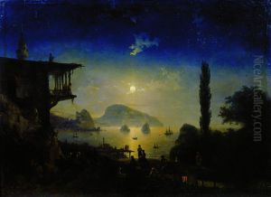 Moon night on the Crimea. Gurzuf. by Ivan Aivazovsky