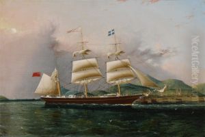 THE JAMES L. PENDERGAST OF QUEBEC ENTERING RIO by James E. Buttersworth