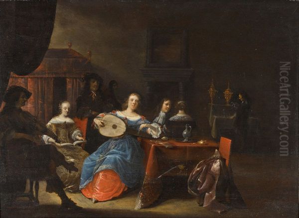 An Elegant Company Making Music In An Interior - view 1