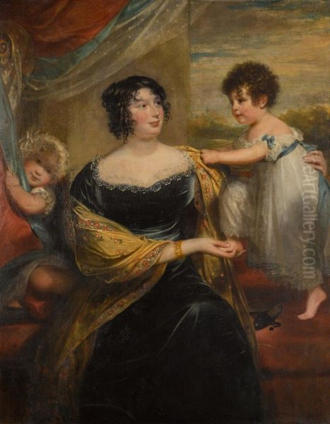 PORTRAIT OF MRS JOHN BRAHAM WITH HER TWO CHILDREN - view 1