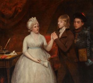 PORTRAIT OF LADY JANE STAUNTON (D. 1823) WITH HER SON, AFTERWARDS SIR GEORGE THOMAS STAUNTON BT. (1781-1859), AND A CHINESE ATTENDANT HOLDING A CHEST OF TEA