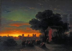 View in Crimea at sunset by Ivan Aivazovsky