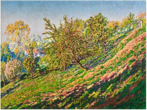 ARBRES EN FLANC DE COLLINE by Gustave Cariot