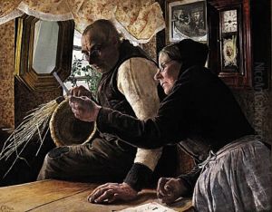 The elderly couple have received a letter.