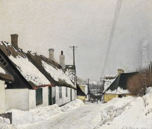 Brondgade i sne. Sankt Jorgensbjerg by Laurits Andersen Ring