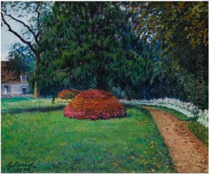 MASSIF DE COLEUS, TEMPS COUVERT D'AUTOMNE by Gustave Cariot