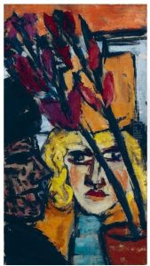 ZWEI FRAUEN MIT BLUME by Max Beckmann