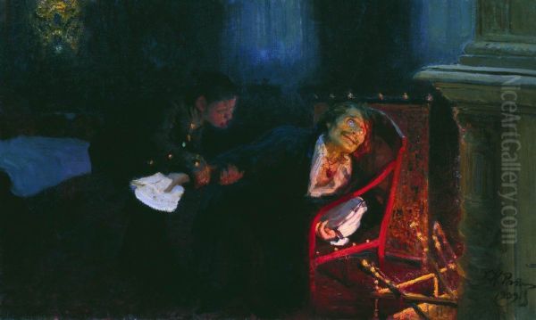 Gogol burning the manuscript of the second part of "Dead Souls". - view 1