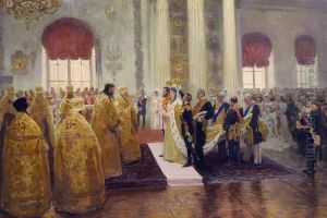 Wedding of Nicholas II and Grand Duchess Alexandra Feodorovna.