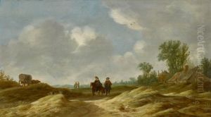 DUNE LANDSCAPE WITH FIGURES ON HORSEBACK by Pieter de Neyn