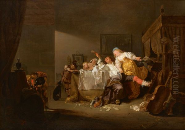 BROTHEL SCENE, WITH FIGURES MAKING MERRY AND PLAYING MUSIC - view 1