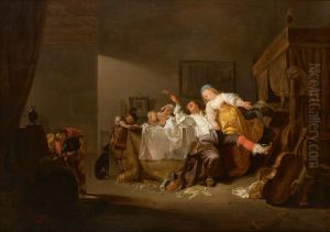 BROTHEL SCENE, WITH FIGURES MAKING MERRY AND PLAYING MUSIC