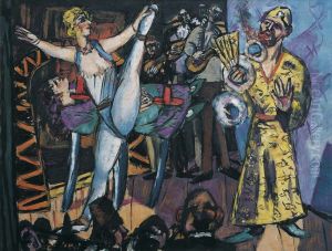 Grosses Variete mit Zauberer und Tanzerin by Max Beckmann