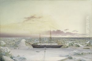H.M.S. "Alert" about to winter off Floeberg beach in the Polar Sea in October 1875. Latitude 82'. 27'. - North. by unknown