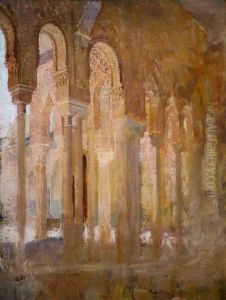 Colonnade du Patio des Lions de l'Alhambra by Regnault Henri