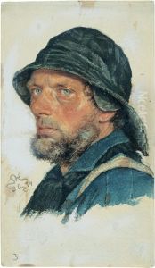 A fisherman from Hornbaek. by Peder Severin Kroyer