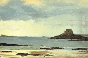 Study of the beach on a grey day at St. Malo by Peder Severin Kroyer