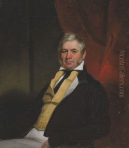Portraits of Captain James and Mrs Katherine Ann Neish, seated small three-quarter lengths, in an interior