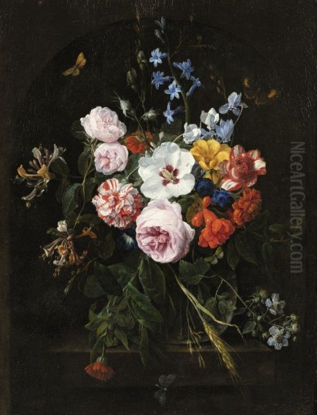 NATURES MORTES AUX FLEURS DANS UN VASE EN CRISTAL - view 1