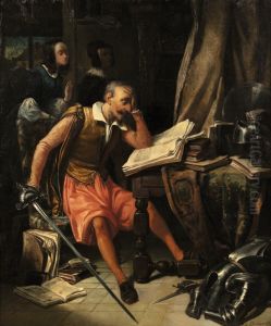 DON QUICHOTTE IN HIS STUDY by Louis-Henri de Rudder
