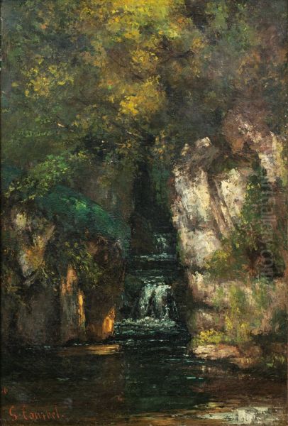 A WATERFALL NEAR ORNANS - view 1