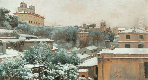 VIEW OF THE PINCIO IN ROME, WITH THE VILLA MEDICI AND THE TRINITA DEI MONTI - view 1