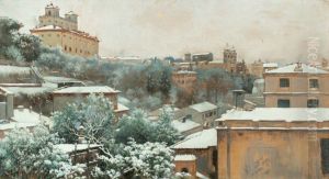 VIEW OF THE PINCIO IN ROME, WITH THE VILLA MEDICI AND THE TRINITA DEI MONTI by Charles Caryl Coleman