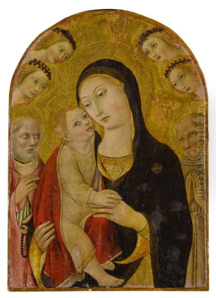 Madonna and Child surrounded by Saint John, Saint Bernardino of Siena, and angels - view 1