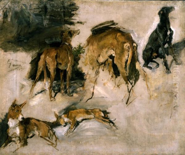 Sketch of Hunting Dogs - view 1