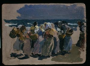 The Beach, Valencia (Fishwives) by Joaquin Sorolla