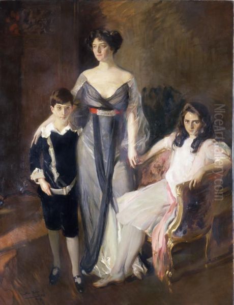 Mrs. Ira Nelson Morris and her Children - view 1