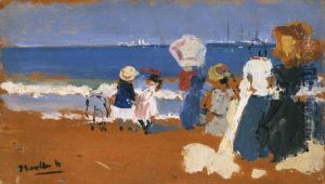 San Sebastian (Parasol) by Joaquin Sorolla
