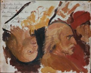 Columbus Leaving Palos. Sketches after the Painting, La Virgen de los Navegantes, by Alejo Fernandez by Joaquin Sorolla