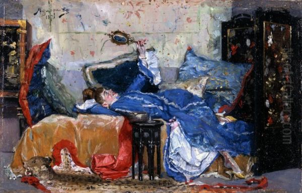 Reclining Woman with Mirror - view 1