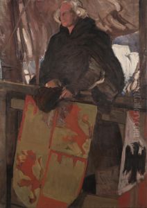 Columbus Leaving Palos (With Coat of Arms) by Joaquin Sorolla