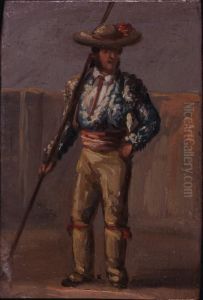 Picador with medialuna lance by Valeriano Becquer