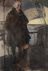 Columbus Leaving Palos (Profile Right, Facing the Stern) by Joaquin Sorolla