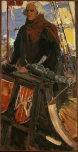 Columbus Leaving Palos (At the Gunwhale, with Falconet) by Joaquin Sorolla
