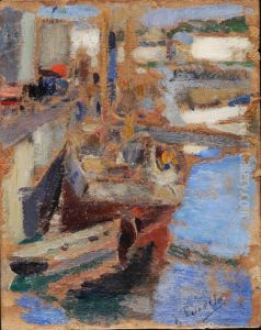 Two Boats at Dock by Joaquin Sorolla