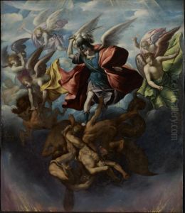 Saint Michael Striking Down the Rebellious Angels by Sebastian Lopez de Arteaga