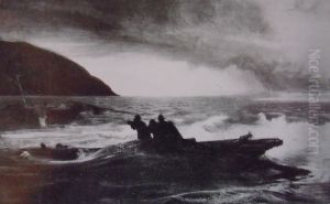 Storm on the Volga. by Repin Iliya