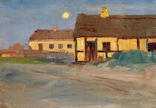 Christoffer's house in Skagen. Moonlight. Midsummer eve - view 1