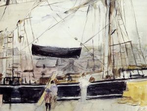 Boat on the Quay by Berthe Morisot