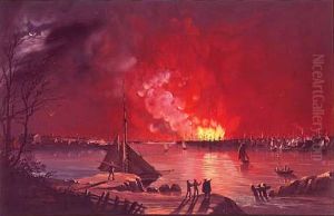 View of the Great Fire in N.York, Dec. 16th & 17, 1835, as seen from Williamsburg