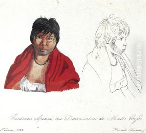 Indienne Apiaca, au Diamantino de Mato-Grosso. by Hercules Florence