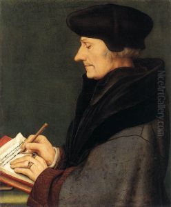 Bildnis des schreibenden Erasmus von Rotterdam by Hans Holbein the Younger