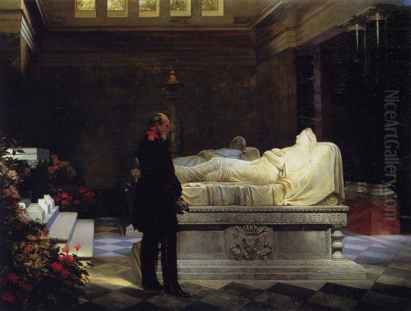 Anton von Werner:Am 19. Juli 1870(Konig Wilhelmam Sakrophag seiner Mutter, derKonigin Luise, imMausoleum zu Charlottenburg) - view 1