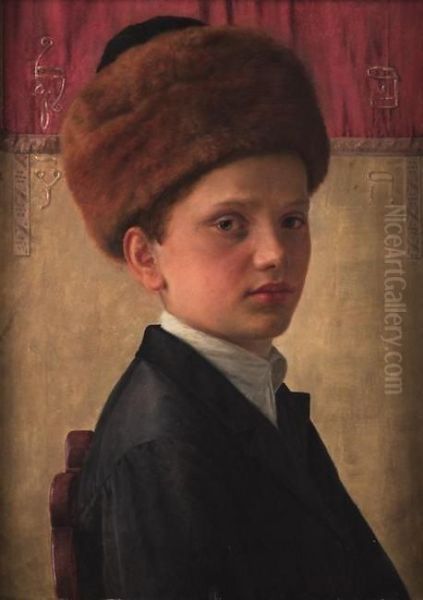 Portrait of a yeshiva boy wearing a streimel - view 1