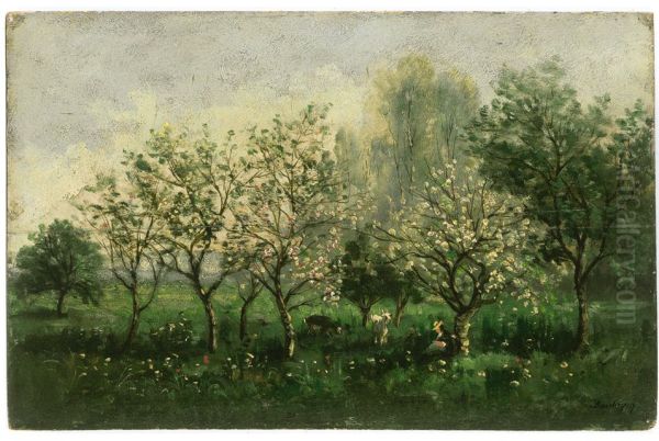 Apple Trees in Blossom - view 1